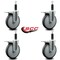 Service Caster 6'' Thermoplastic Rubber Swivel 1'' Expanding Stem Caster Set Total Lock Brake, 4PK SCC-EXTTL20S614-TPRB-1-4 - alternate 3